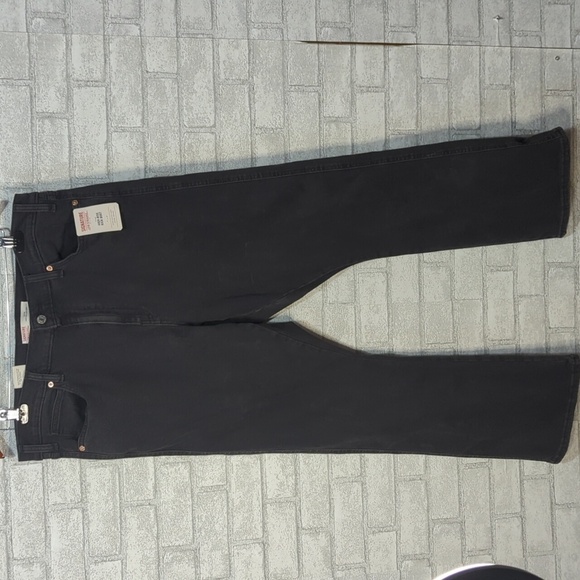Signature Levi Strauss Black Heritage High Rise Kick Boot Jean Size 16 - Picture 1 of 5